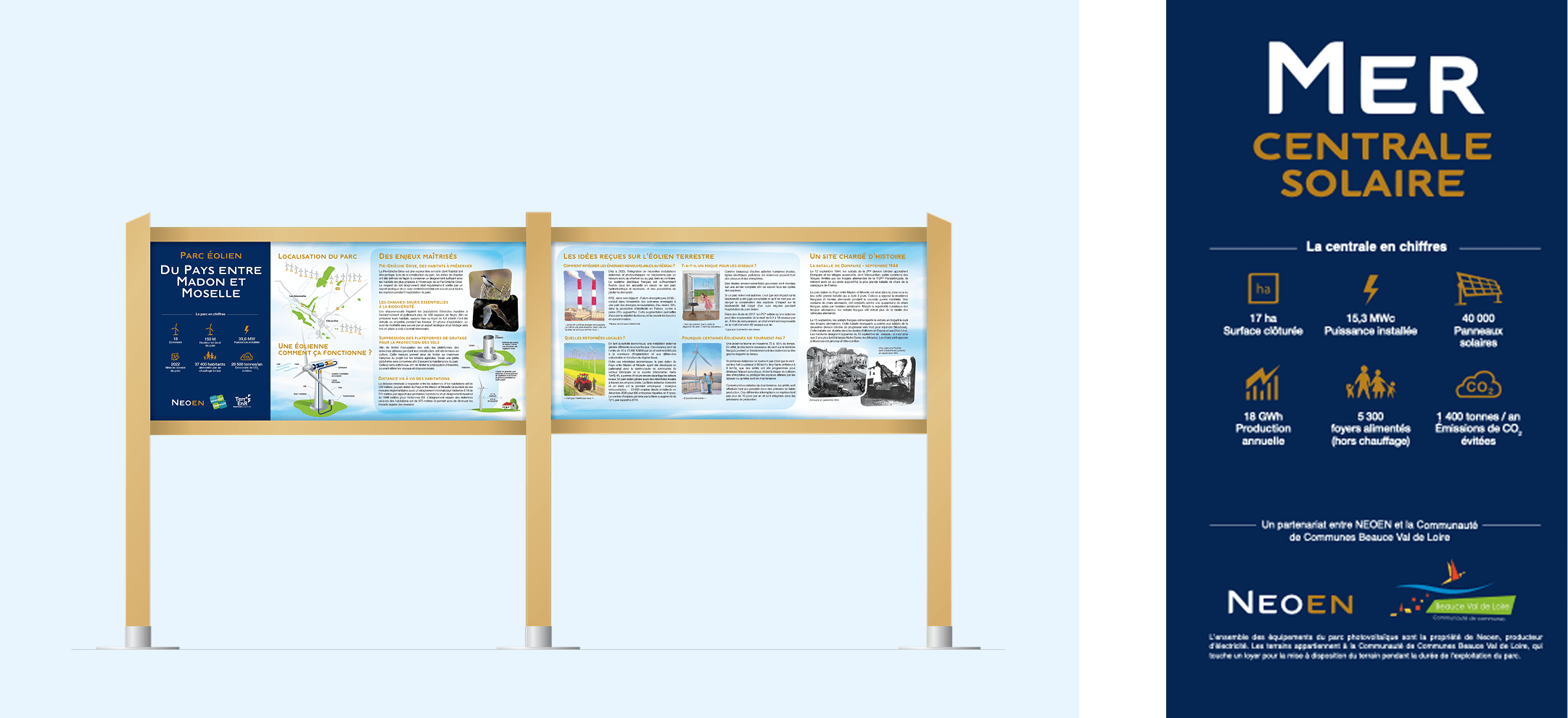 Signalétique : Panneaux pédagogiques Neoen : Mer Centrale solaire
