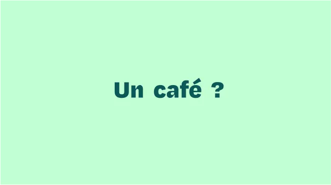 Cartouche Contact avec inscrit "un café?"